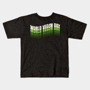 Vintage Logo World Vegan Day Kids T-Shirt